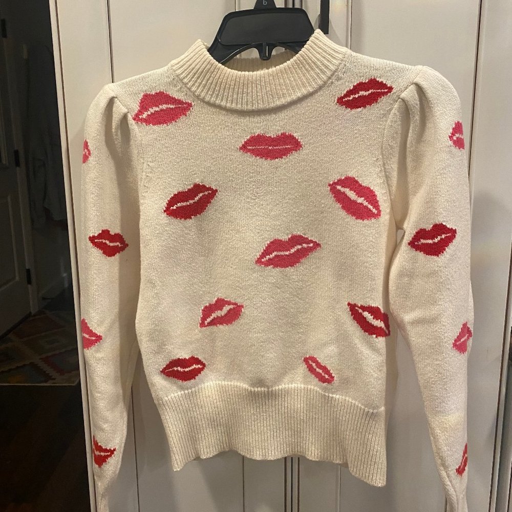 Kate Spade Lips/Kiss Crew Neck Sweater Size XS